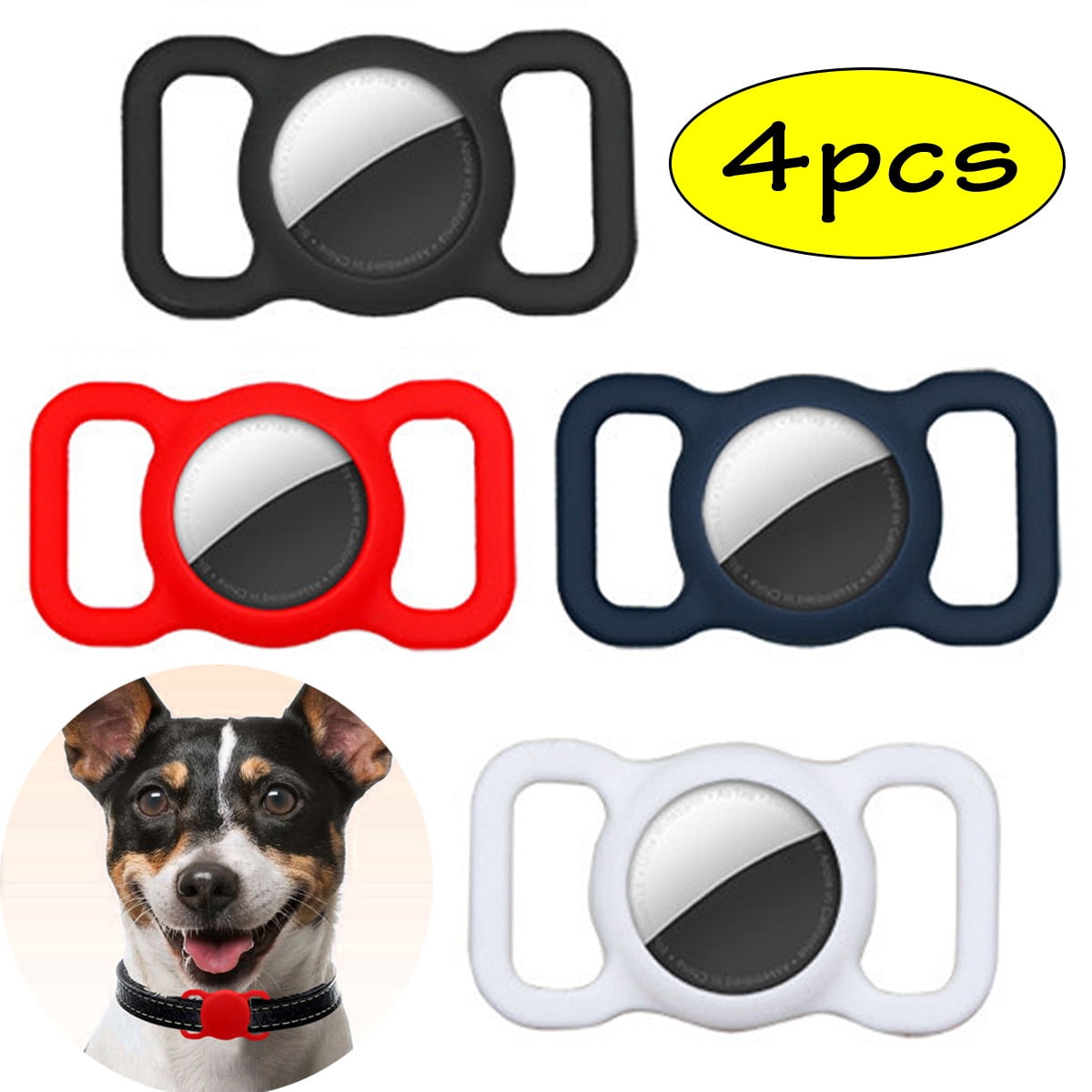 Airtag Dog Collar Holder Airtag Cat Collier avec 1 film de protection Hd  9-19.5inch Soft Silicone Dog Colliers pour Apple Airtag Sur les chats  Petits chiens Chiots
