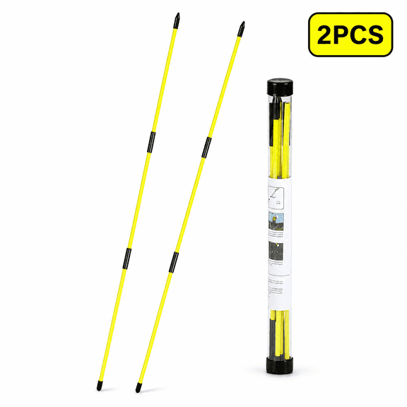 Kabuer Alignment Golf Practice Sticks, Golf Swing Trainer, 48 inches, Yellow, Set of 2
