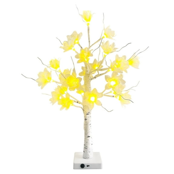 Artificial Tree for Christmas Decorations, 2FT Birch Tree with LED Lights, Warm White Fairy Lights Spirit Tree Lamp for Home Indoor Tabletop Centerpiece
