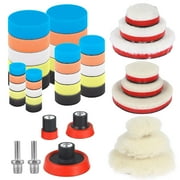 Kabuer Car Foam Drill Polishing Pad Kit for Detailing, Buffing, and Polishing Tasks, 44-Piece Set