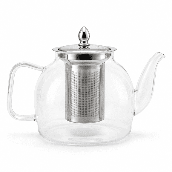 Kabuer Glass Teapot with Removable Infuser - Perfect for Blooming and Loose Leaf Tea, 1000ml, Clear
