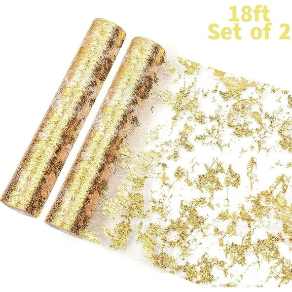 Kabuer Gold Sequin Glitter Table Runners for Event Parties, Weddings, Birthdays, Set of 2