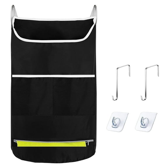 Kabuer Hanging Laundry Hamper Bag, Door Hanging Hamper for Convenient Laundry Storage, Black
