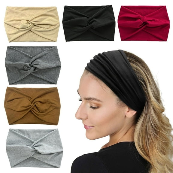 Kabuer Headbands for Women, Hair Accessories for Women, Extra Large Turban, 6 Pack, Colorful