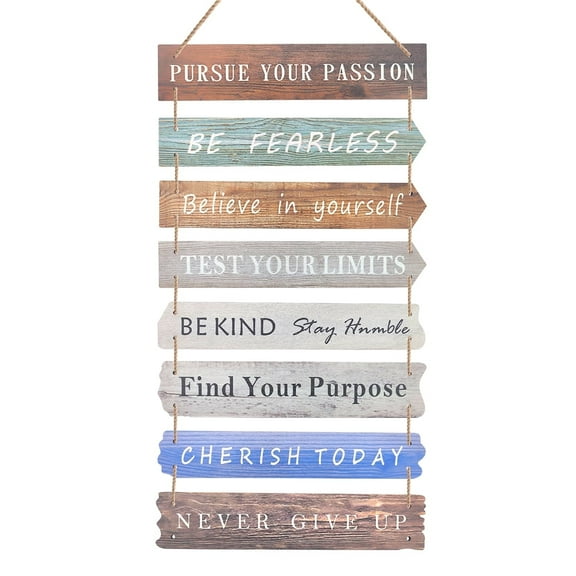 Kabuer Inspirational Wall Art Decor, Wooden Wall Hanging Decoration for Home, Office, Classroom, Gym