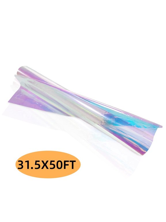 Iridescent Cellophane Wrap Clear Extra Wide Gift Wrapping Roll for Baskets Arts & Crafts Treats Wrapping 31.5 in x 50 Ft