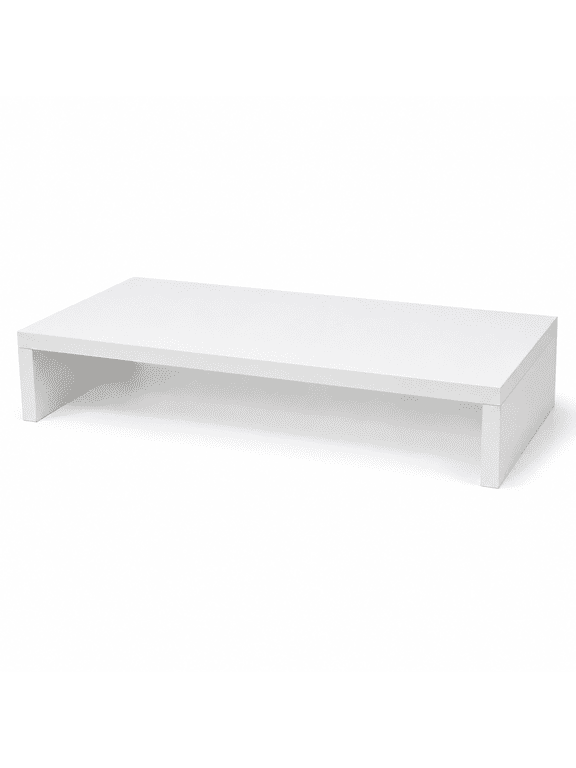 Monitor Stand Riser, Desk Shelf with Storage Drawer for Desktops and Laptops, Computer, White