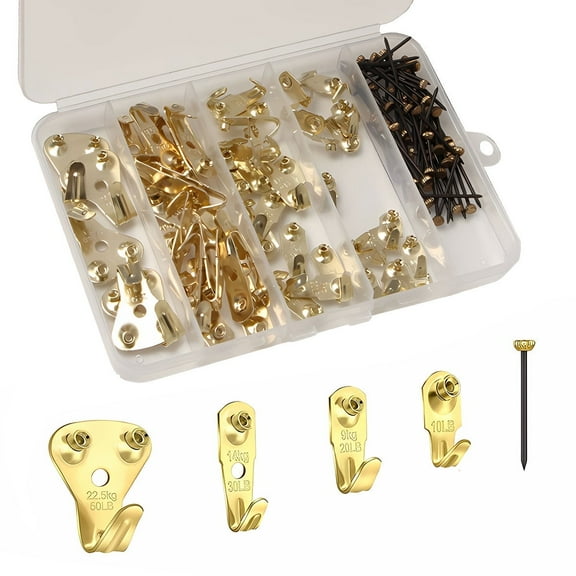 Kabuer Picture Hanging Kit with Nails for Various Wall Surfaces, Heavy Duty 120pcs