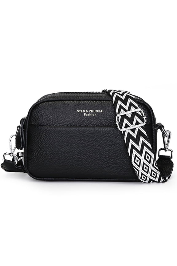 Small Crossbody Bag for Women Handbags Shoulder Bag with Strap, Genuine Leather, Black
