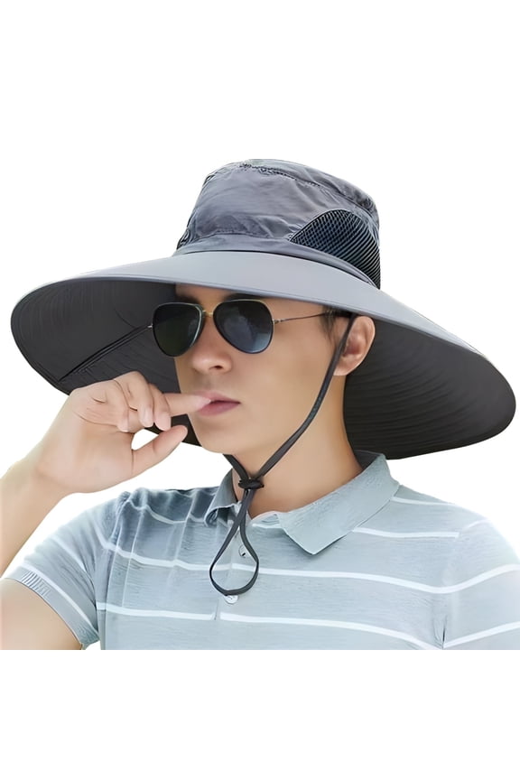 Sun Hat, Fishing Hat for Men and Women, Fishing, Hiking, Garden, Beach, Dark Gray