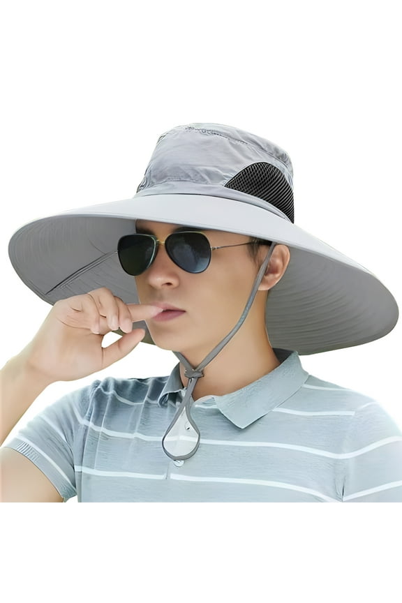 Sun Hat, Fishing Hat for Men and Women, Fishing, Hiking, Garden, Beach, Gray