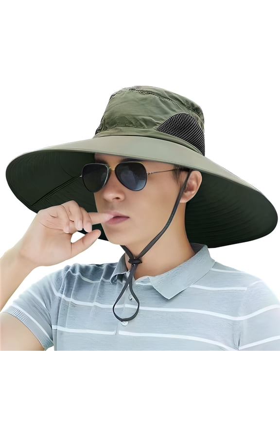 Sun Hat, Fishing Hat for Men and Women, Fishing, Hiking, Garden, Beach, Green
