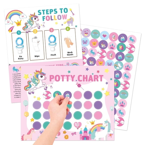 Kabuer Toddlers Potty Training Sticker Chart with Stickers, 4 Count