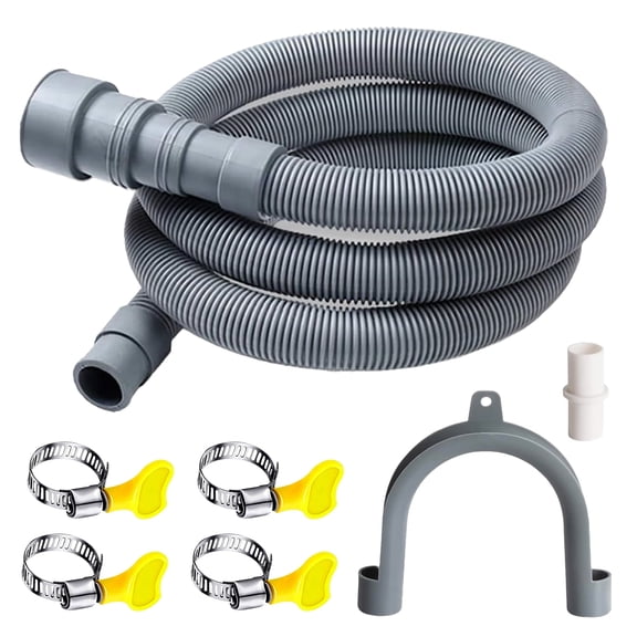 Kabuer Universal Flexible Washing Machine Extension Kit with Adapter, Clamps, and Holder for  Washer, 6ft