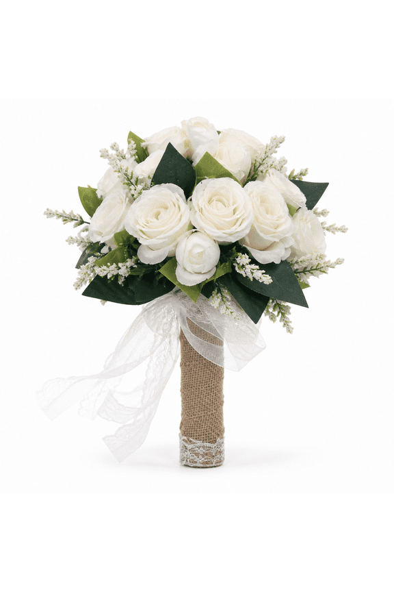 Wedding Bouquets, Exquisite Artificial Flowers for Brides and Bridesmaids, 10 inch