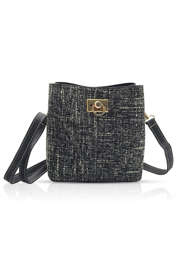 Women's Crossbody Bucket Bag, Purse with Adjustable Shoulder Strap and Multiple Pockets, PU Leather