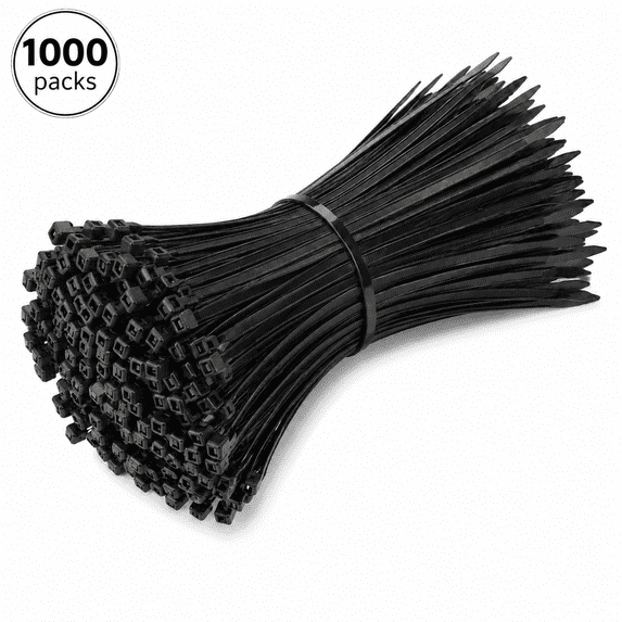 Kabuer Zip Ties, UV Resistant Cable Ties for Indoor and Outdoor Use, 1000 Pack of 12 inch Black