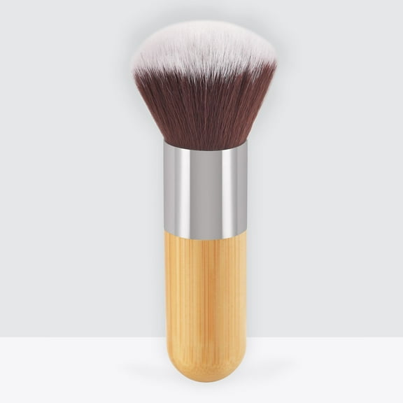 Kabuki Brush, Makeup Brush Combo, Soft Synthetic Bristles Non-Irritating Face and Body Makeup Application, Ergonomic Handle Flat Foundation and Angled Brush Set for Blush Bronzer Concealer