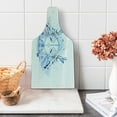 thumbnail image 1 of Kabuki Cutting Board, Fox Form Kitsune Japan Culture Theme Triangle Sakura Flowers, Decorative Tempered Glass Cutting and Serving Board, Wine Bottle Shape, Pale Blue White Beige, by Ambesonne, 1 of 5
