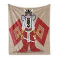 thumbnail image 1 of Kabuki Soft Flannel Fleece Throw Blanket, Cartoon Kabuki Performer on Stage Actor with Eastern Style Details Print, Cozy Plush for Indoor and Outdoor Use, 50" x 70", Multicolor, by Ambesonne, 1 of 6
