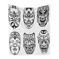 thumbnail image 1 of Kabuki Soft Flannel Fleece Throw Blanket, Japanese Nogaku Theatricals Showing Emotions Expressions Culture, Cozy Plush for Indoor and Outdoor Use, 50" x 60", Black and White, by Ambesonne, 1 of 6