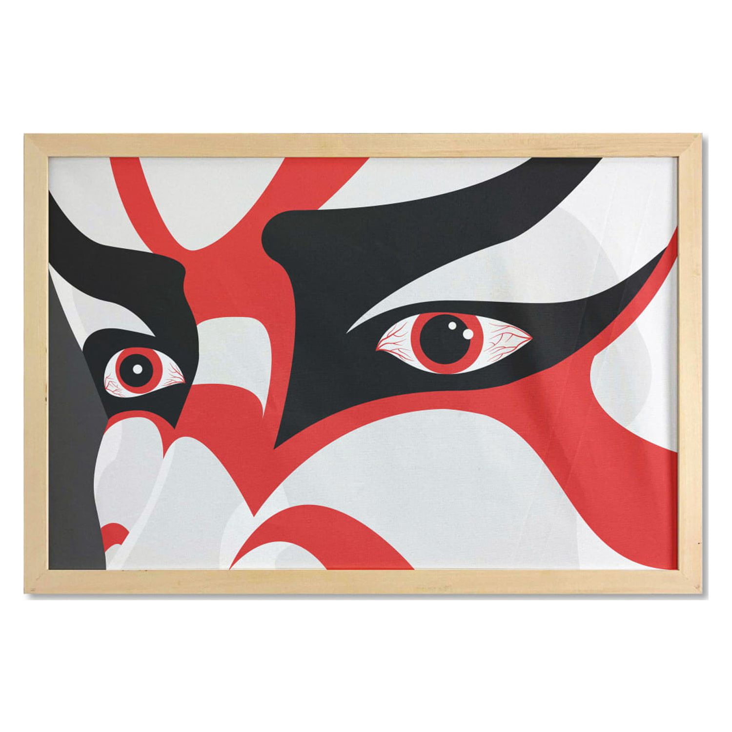 絵画 drama Kabuki Wall Art with Frame, Japanese Drama Theme Kabuki Face with