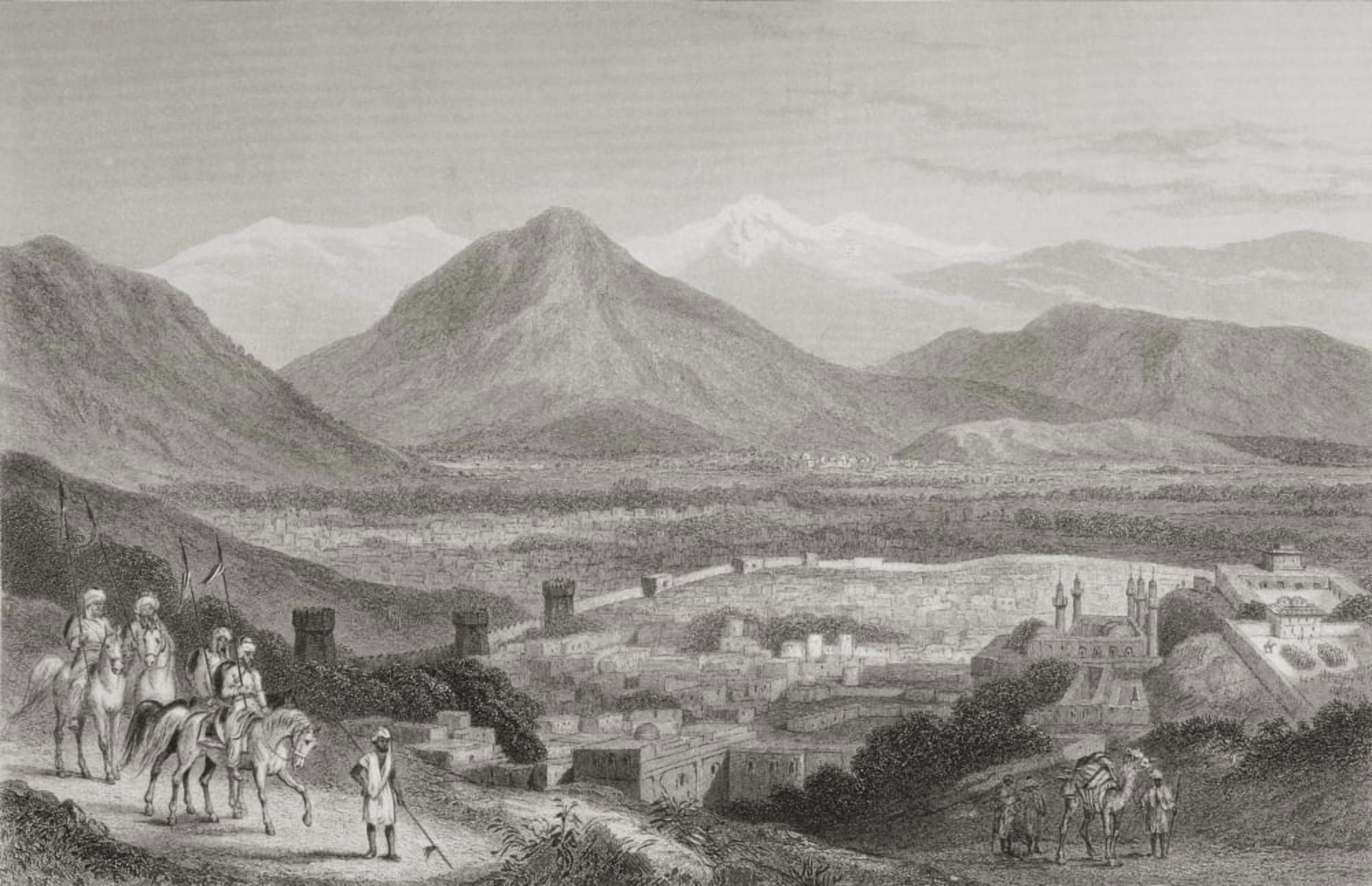 Kabul Afghanistan Seen From The Bala Hissar From The Age We Live In A History Of The Nineteenth Century Canvas Art - Ken Welsh  Design Pics (36 x 22)