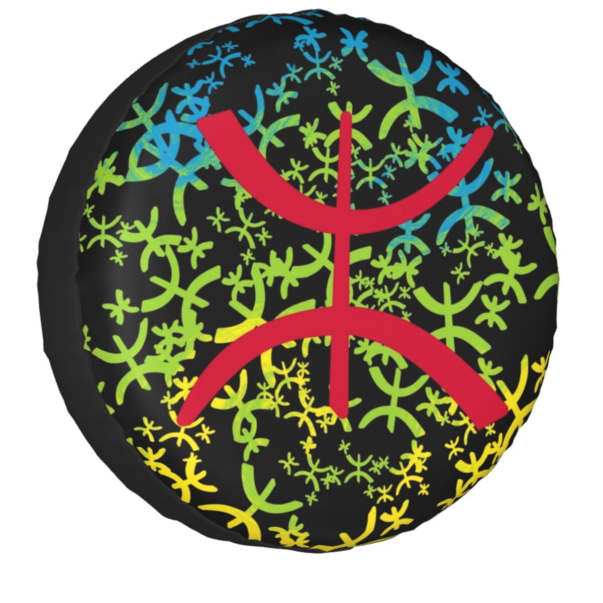 Kabyle Pottery Patterns Spare Tire Cover for Amazigh Morocco 4WD 4x4