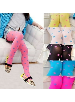 Opaque Heart Patterned Pink Colored Tights