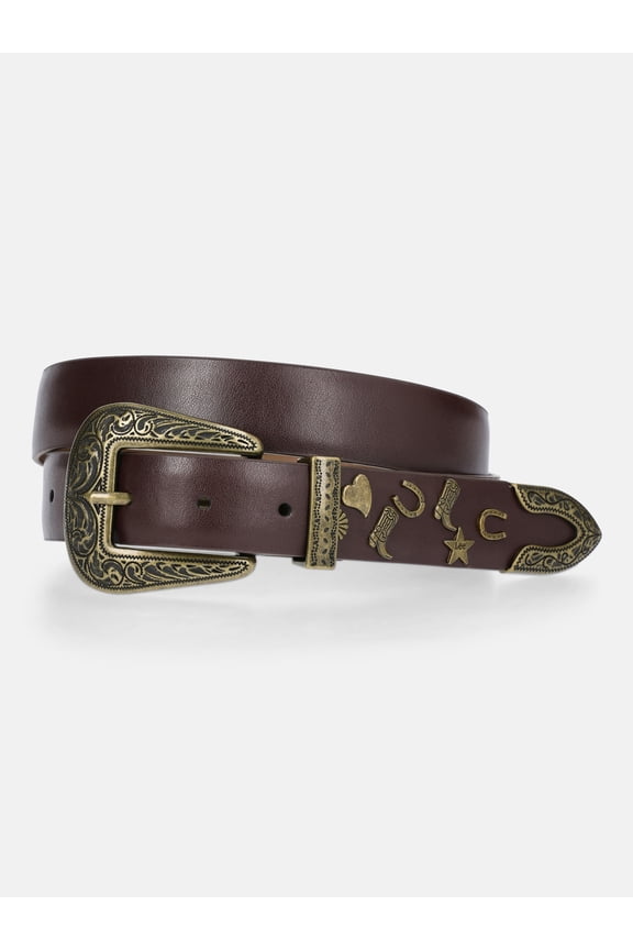 Women's Leather Belt with Charms