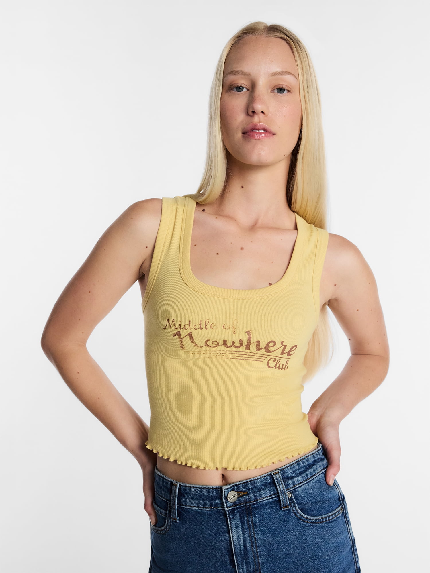 Kacey Lee Women's Middle of Nowhere Club Graphic Cutaway Tank Top, Sizes XS-XXL