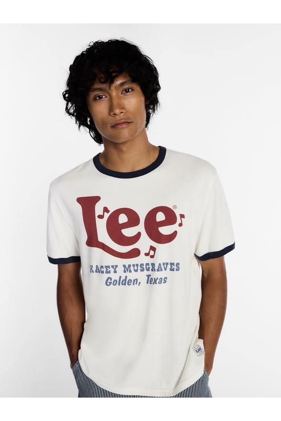 Men's and Big Men's Distressed Graphic Ringer Tee, Sizes S-2XL