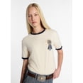 thumbnail image 1 of Kacey Lee Women's Middle of Nowhere Ribbon Graphic Ringer Tee, Sizes XS-XXL, 1 of 5