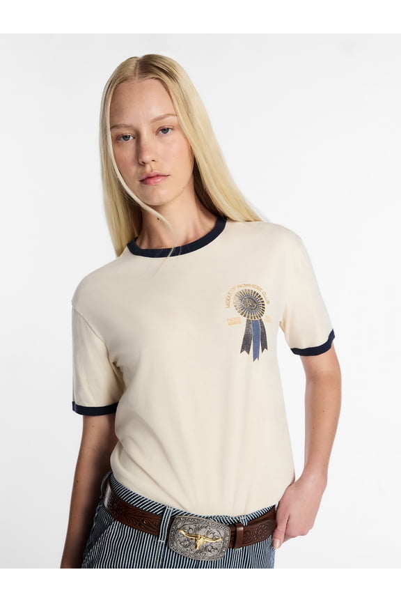 Women's Middle of Nowhere Ribbon Graphic Ringer Tee, Sizes XS-XXL