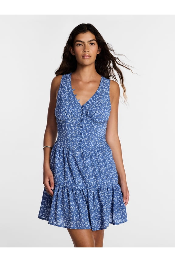 Women's Sleeveless Tiered V Neck Dress, Sizes XS-XXL