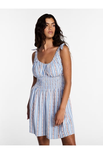 Wayf Smocked Mini Dress