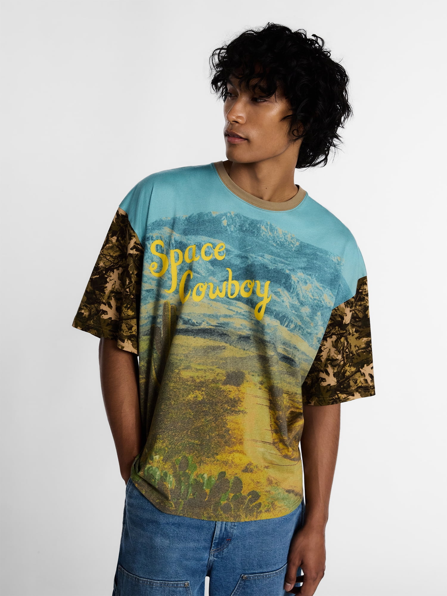 Kacey Lee Men's and Big Men's Space Cowboy Graphic Tee, Sizes S