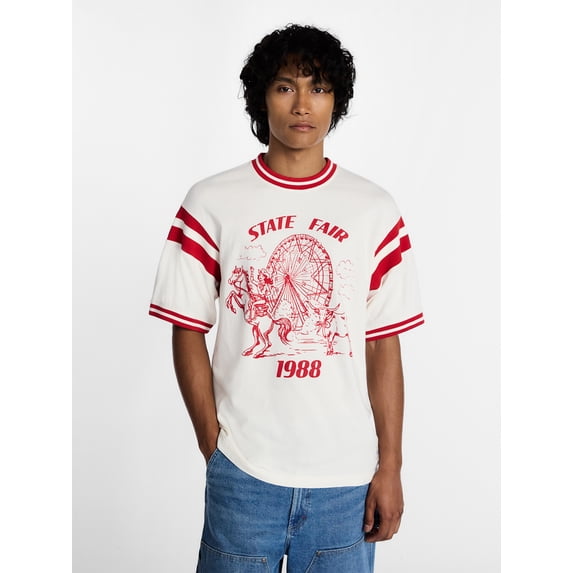 Lee Ringer Tee Kacey Lee Men's and Big Men's State Fair Graphic Ringer Tee, Sizes S ...