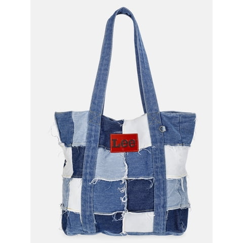 Women's Denim Tote Bag, Denim Patchwork
