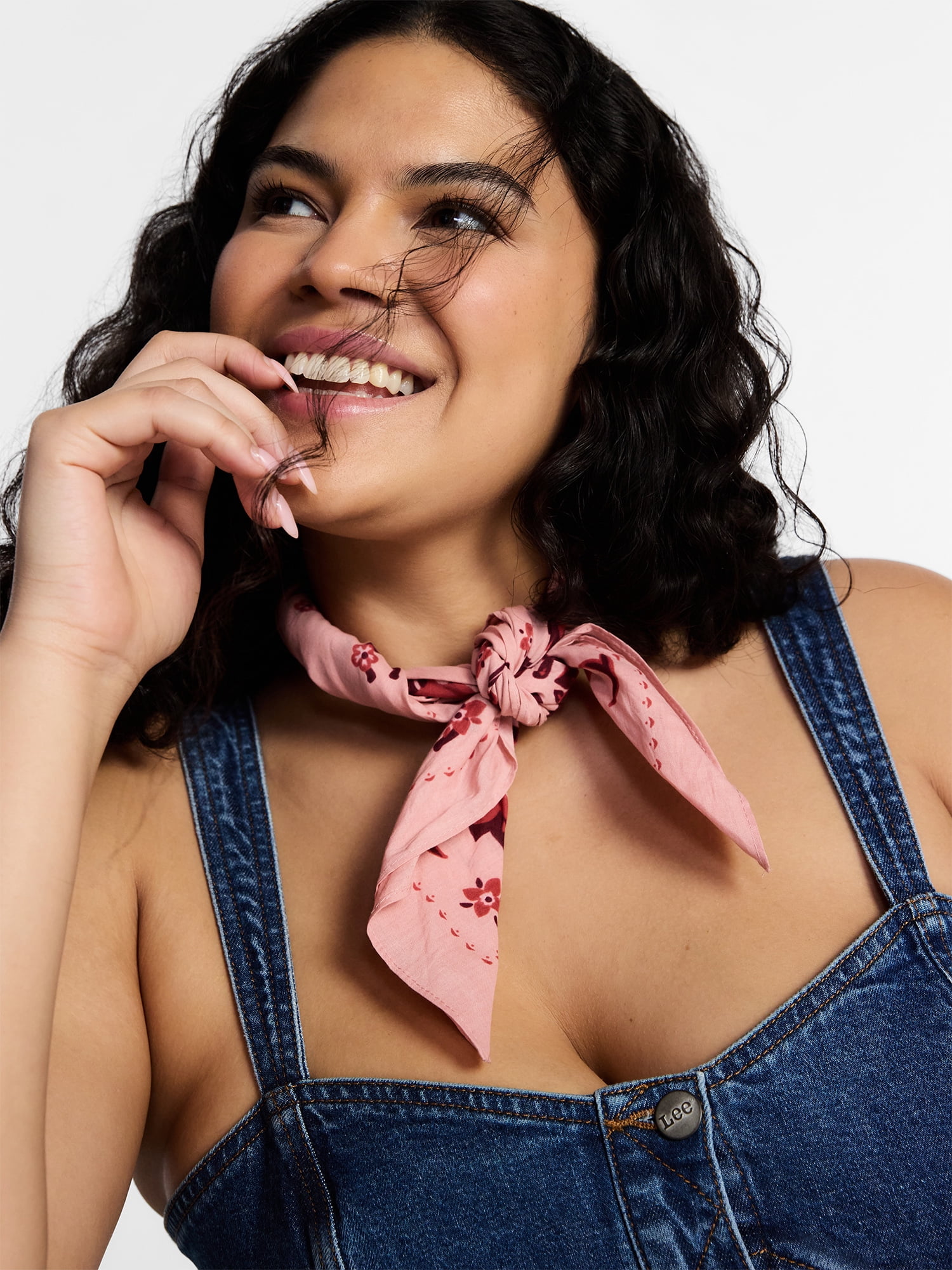 Kacey Lee Small Square Scarf, Pink
