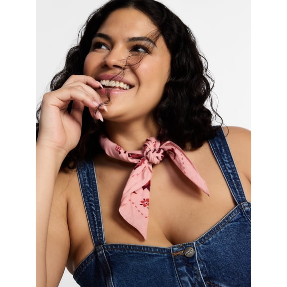 Kacey Lee Small Square Scarf, Pink