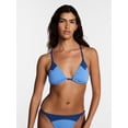 thumbnail image 1 of Kacey Lee Women's and Women's Plus Triangle Halter Bikini Top with Seaming, Sizes XS-3X, 1 of 5