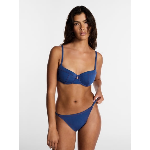 Kacey Lee Women's and Women's Plus Underwire Bikini Top with Seaming, Sizes XS-3X