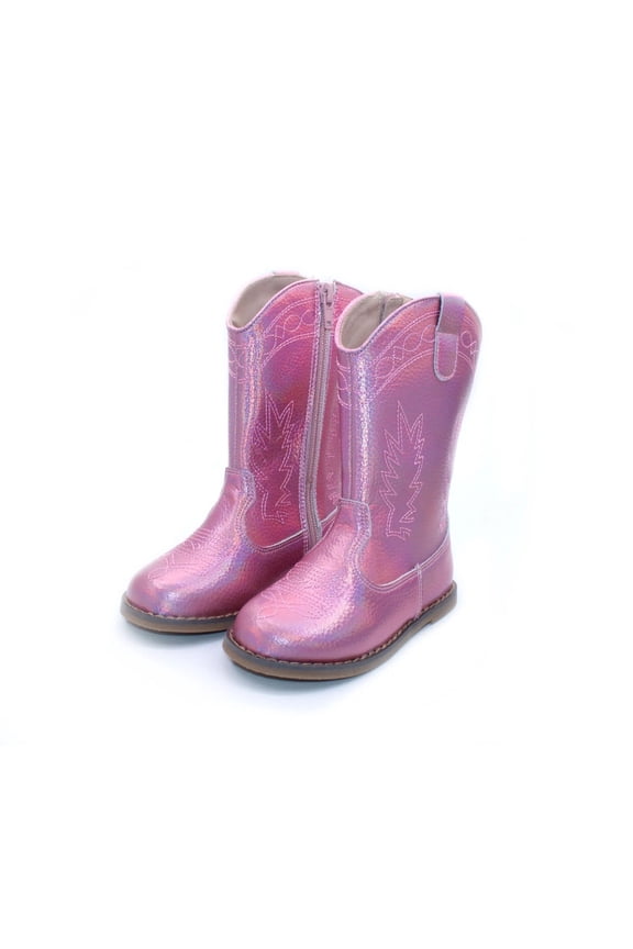 Kacey Metallic Girls cowboy boots Pink 12 toddler