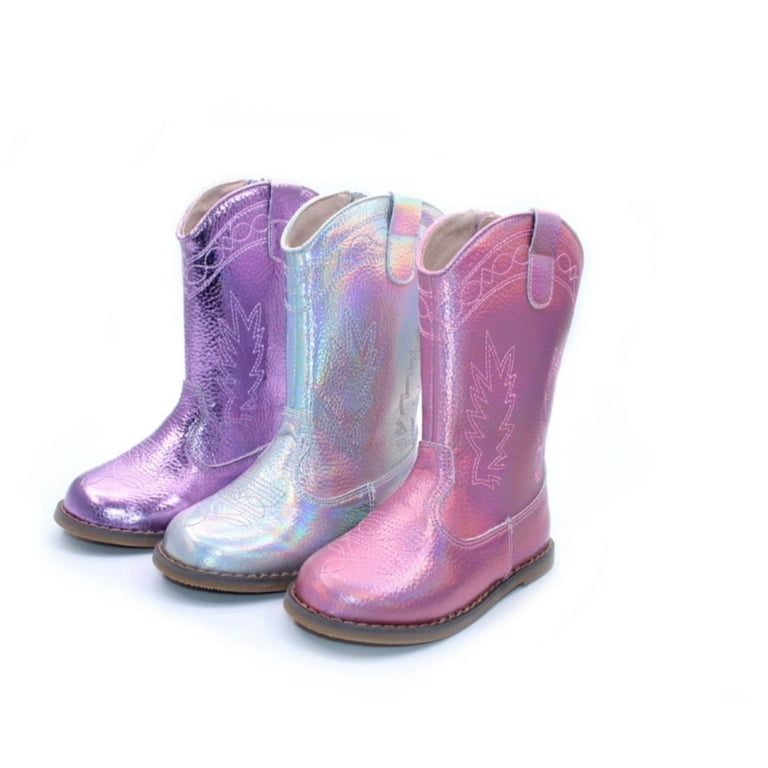 Kacey Metallic Girls cowboy boots Purple 10 toddler