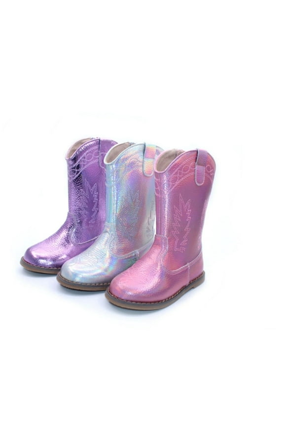 Kacey Metallic Girls cowboy boots Purple 3 Youth (big kid)