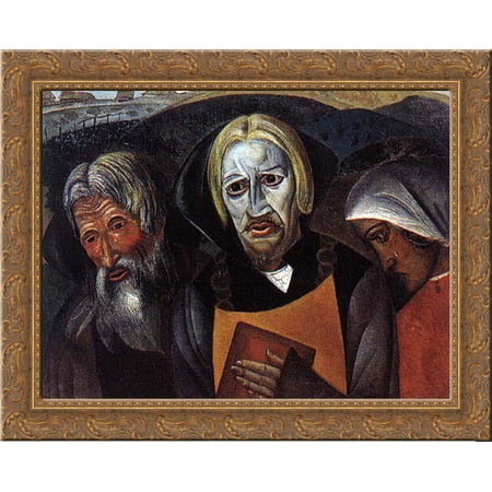 Kachalov Vasily Ivanovich in the Role of Tsar Fedor Ivanovich 24x20 Gold Ornate Wood Framed Canvas Art by Boris Grigoriev