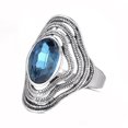 thumbnail image 1 of Kachbutis Personalization Women's Austrian Crystal Geometric Big Cocktail Statement Rings Retro Jewelry Size 10, 1 of 4