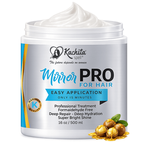Kachita Spell MirrorPRO 16oz Hair Mask & Deep Conditioner with Argan Oil and Keratin | Repairs Dry, Damaged Hair Professional Hair Treatment, Deep Hydration, Super Gloss/Shine, Frizz-Free Hair