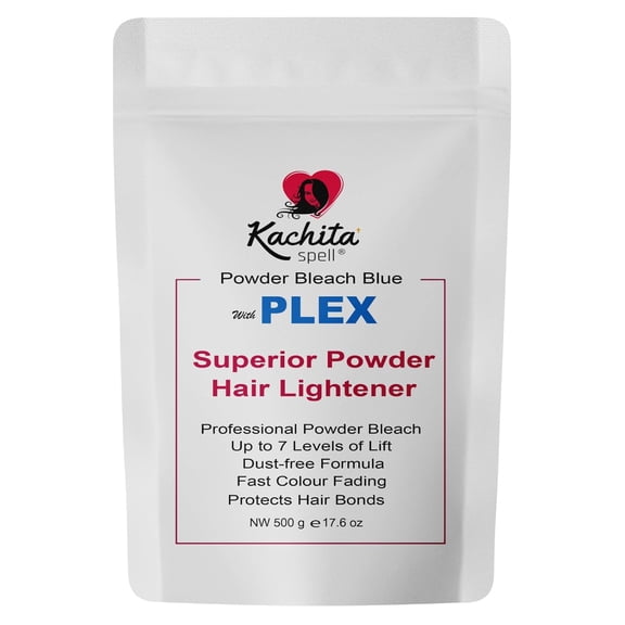 Kachita Spell Professional Blue Hair Powder Lightener with Plex, Dust-Free Formula for Balayage, Highlights & Discoloration, Non-Drip, Superior Decoloracion 1.10 lb (500 g), Made in USA